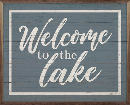 Welcome To The Lake Border Blue