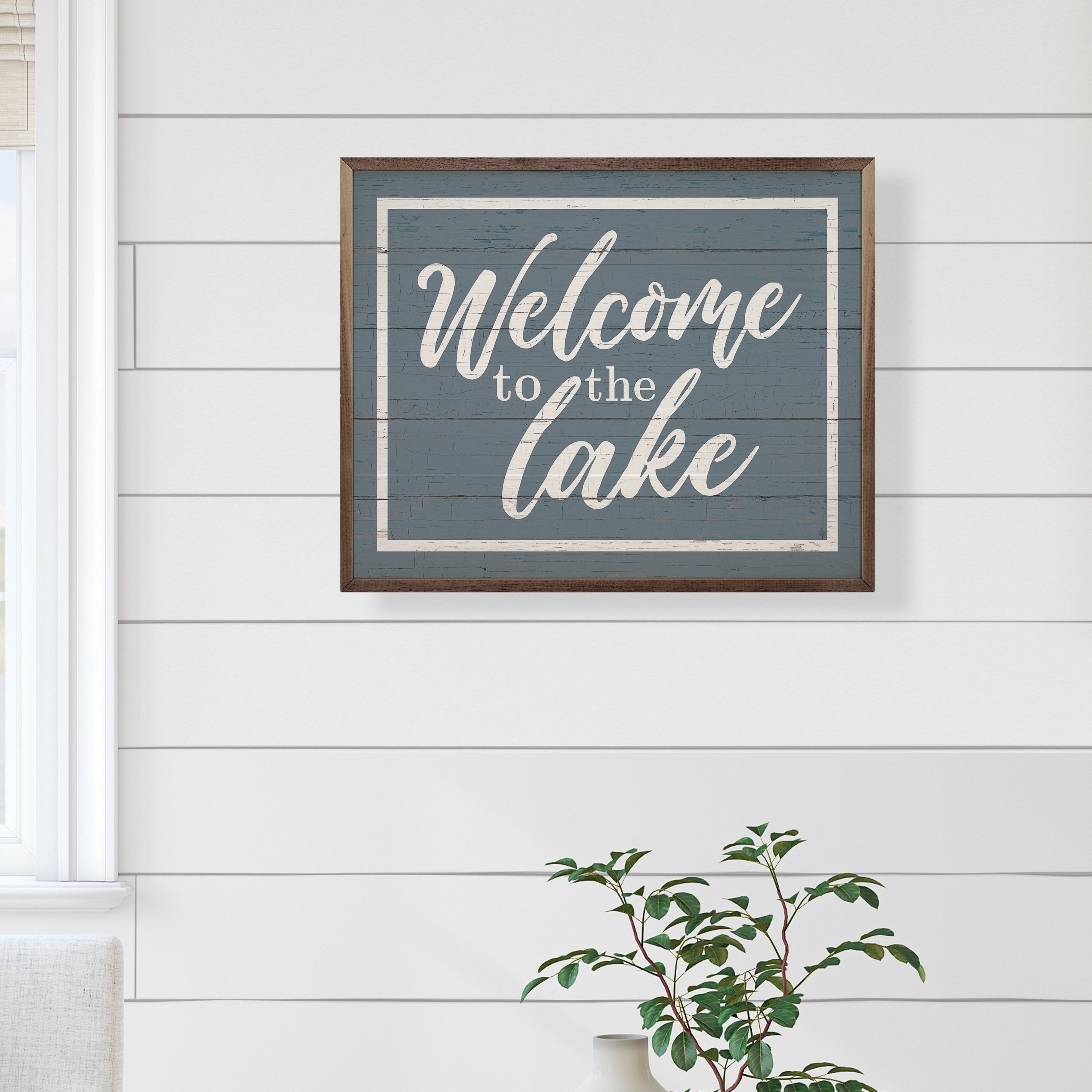 Welcome To The Lake Border Blue
