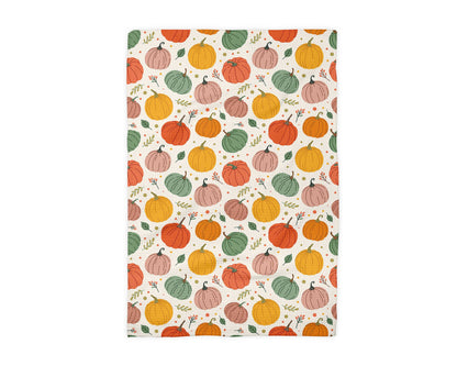 Pumpkin Fall Botanical Floral Autumn Kitchen Towel Waffle
