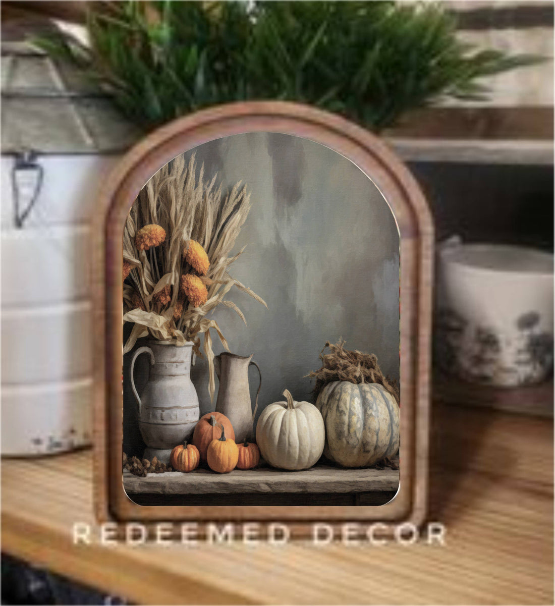 Arch Top Fall Table Framed Art