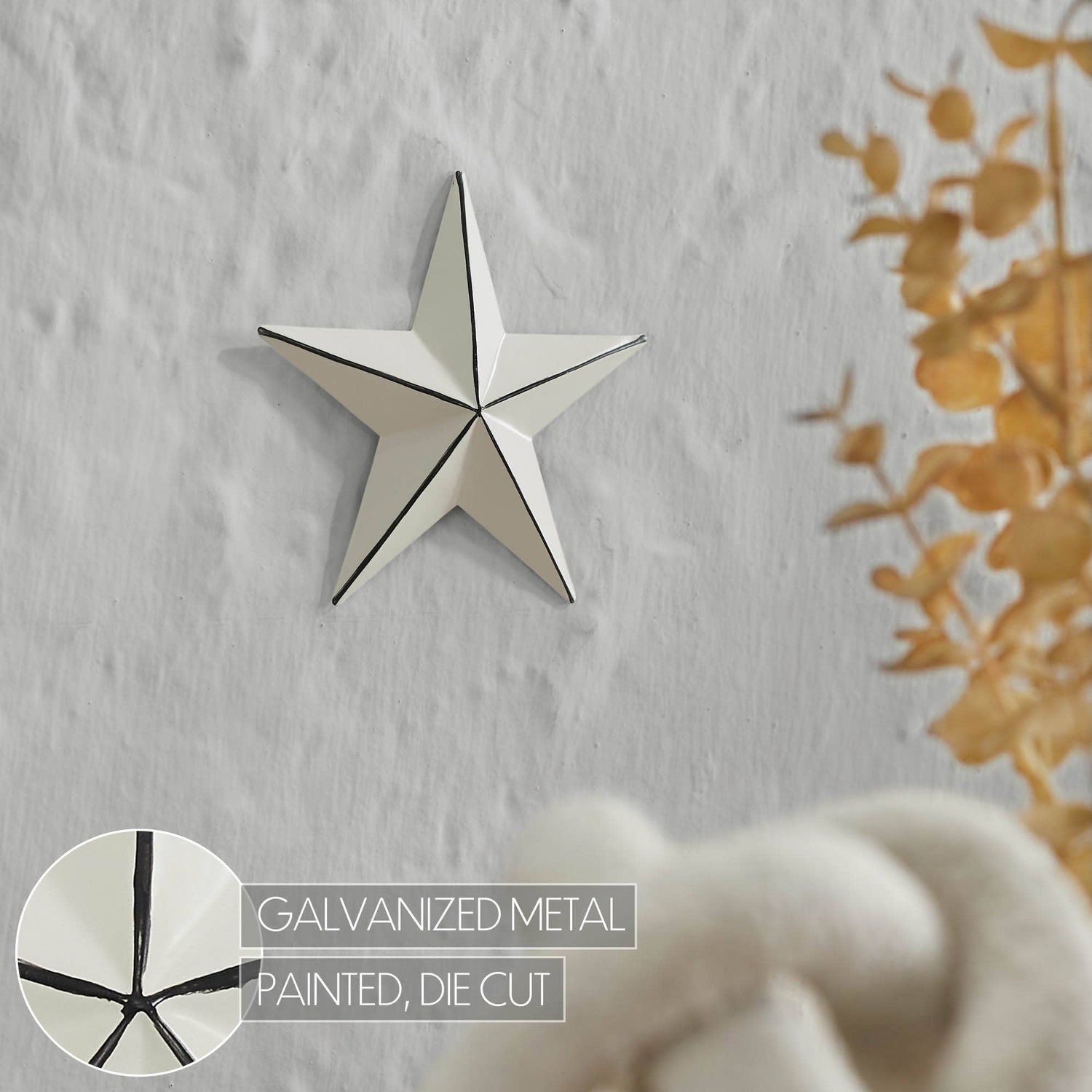 Metal Star Creme Distressed 4x4
