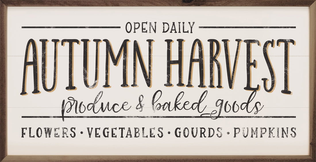 Autumn Harvest Produce And Baked Goods Whitewash