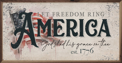 Distressed Let Freedom Ring America Flag