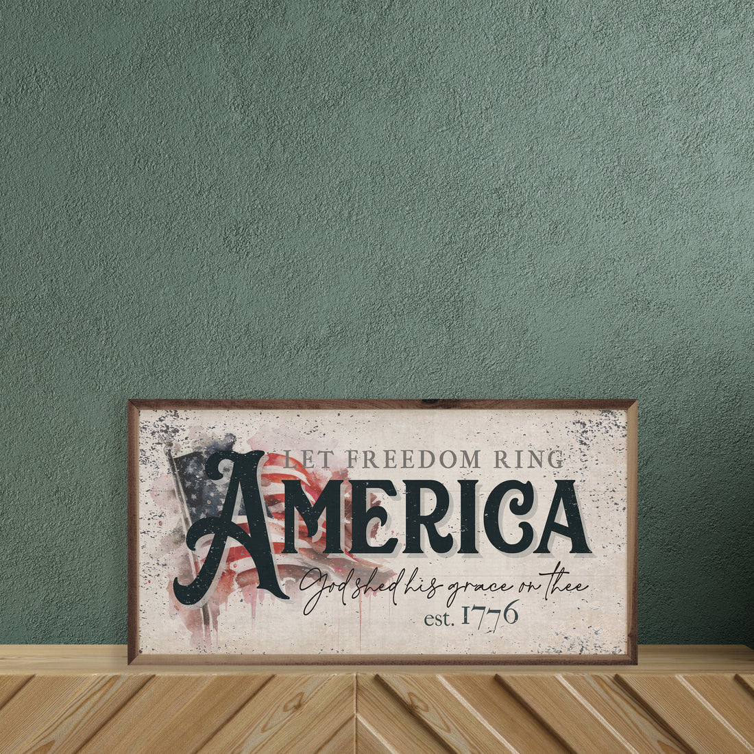 Distressed Let Freedom Ring America Flag