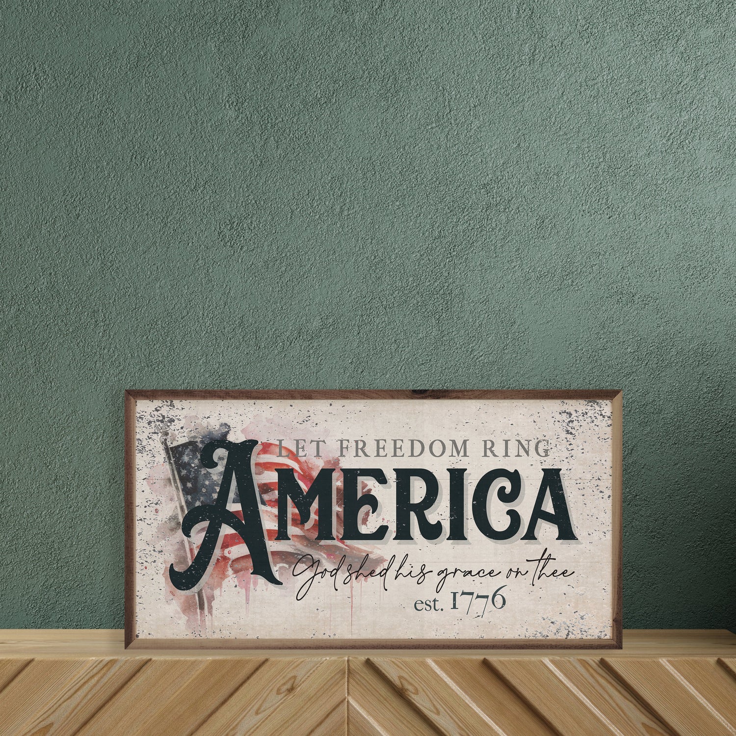 Distressed Let Freedom Ring America Flag