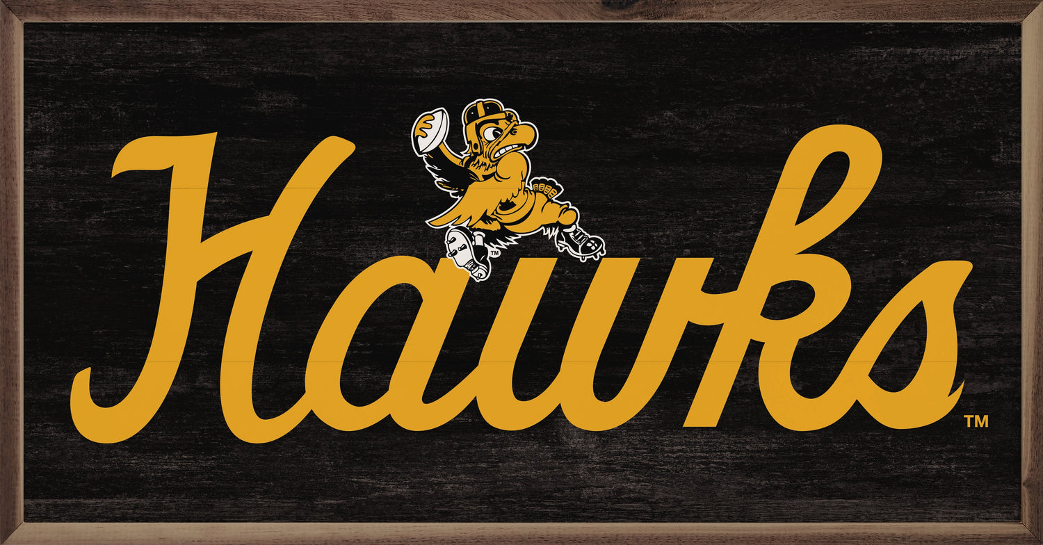 Retro Script Herky University Of Iowa Black
