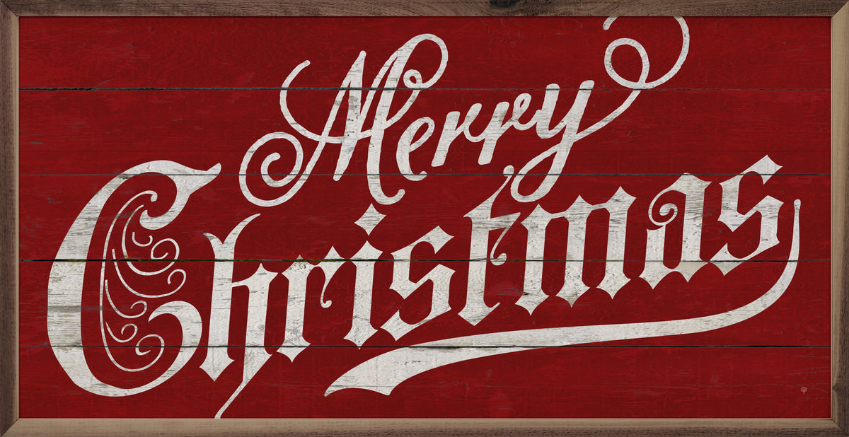 Vintage Merry Christmas Red