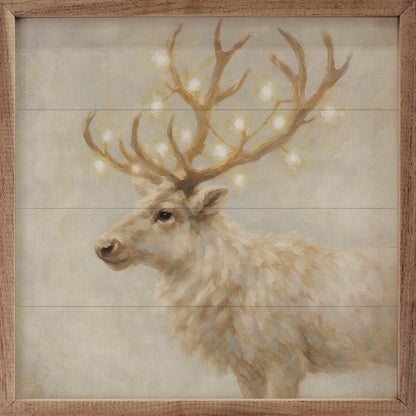 Holiday White Reindeer