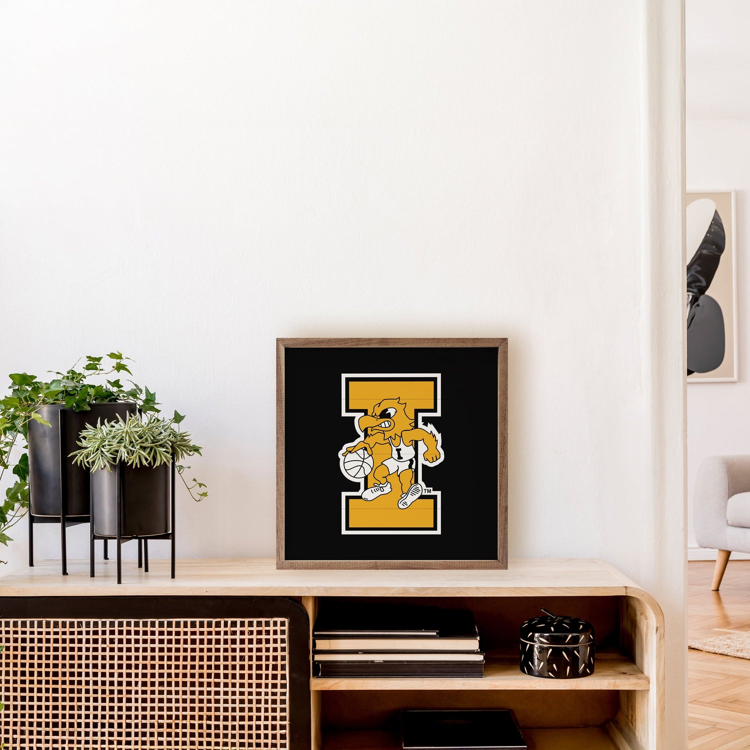 Vintage Bold Letter Basketball University Of Iowa Black