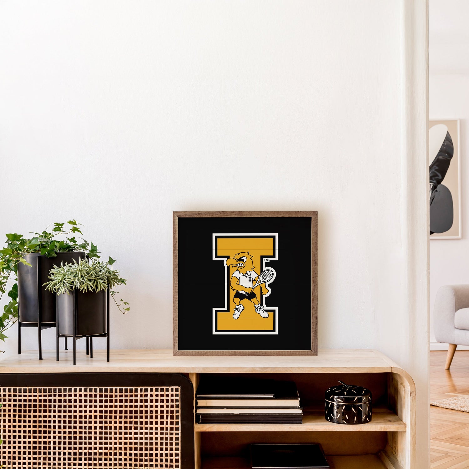 Vintage Bold Letter Tennis University Of Iowa Black