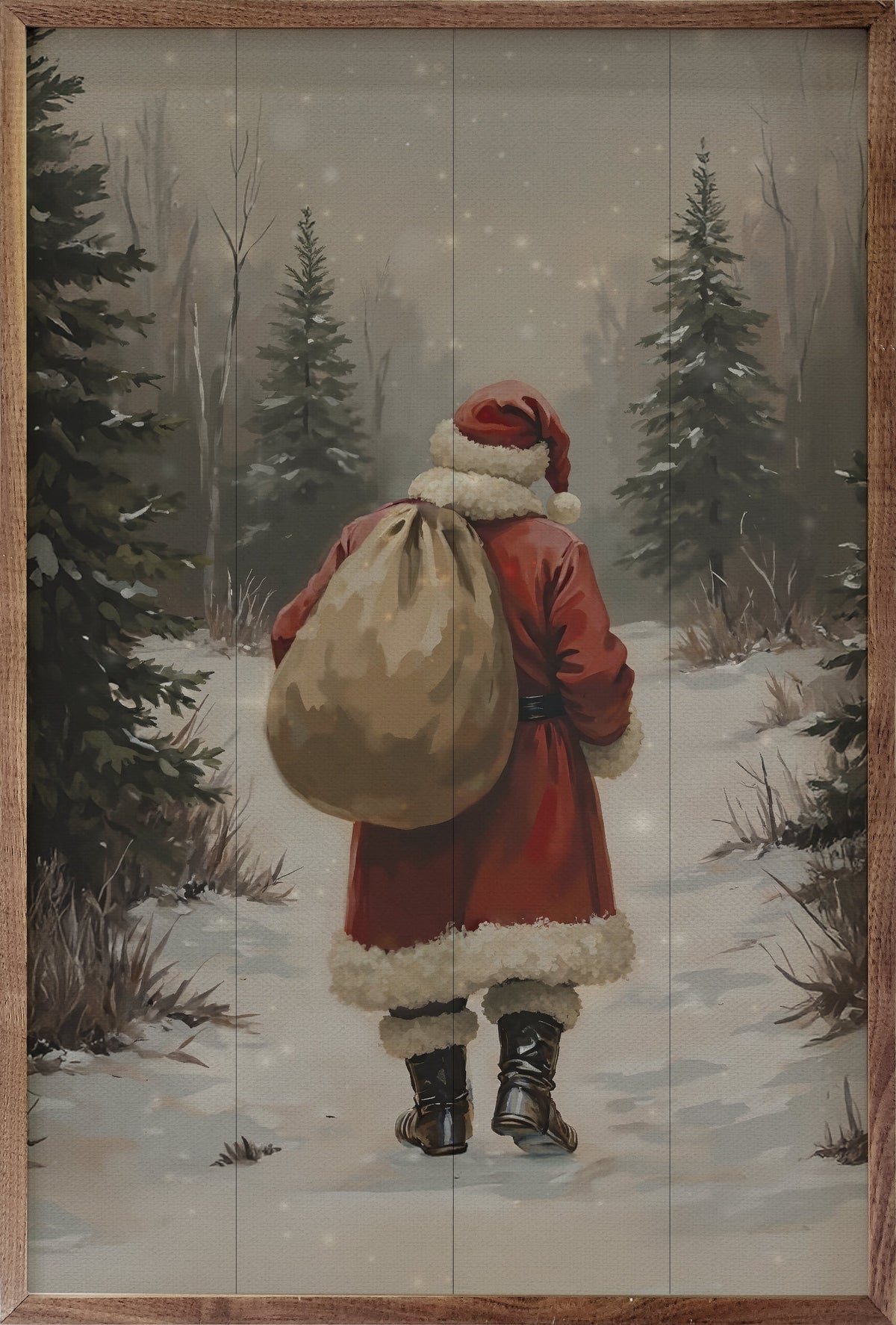 Santa Claus Walking In Timber