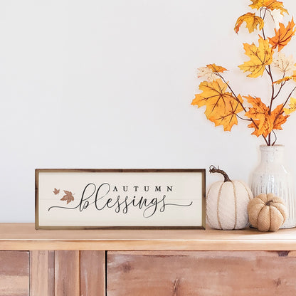 Autumn Blessings Leaves White