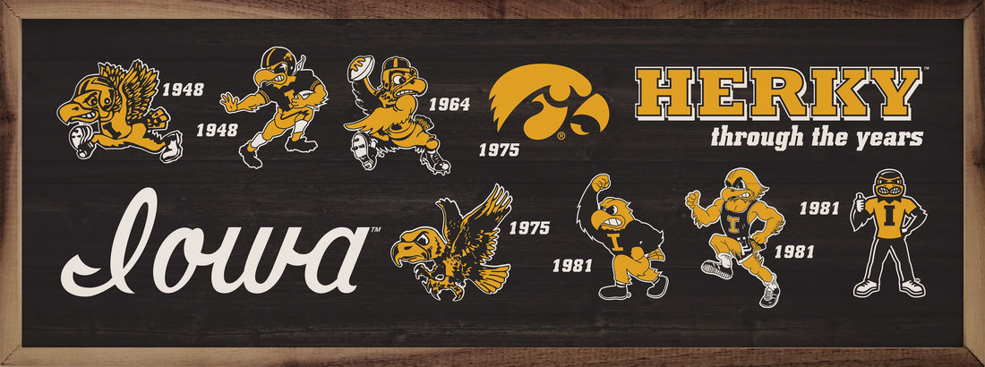 Herky Through The Years Horizontal University Of Iowa Black