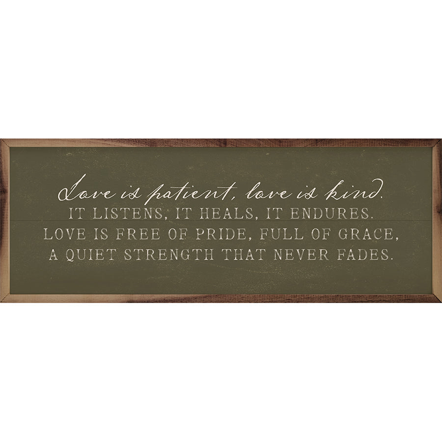 Love Is Patient Green