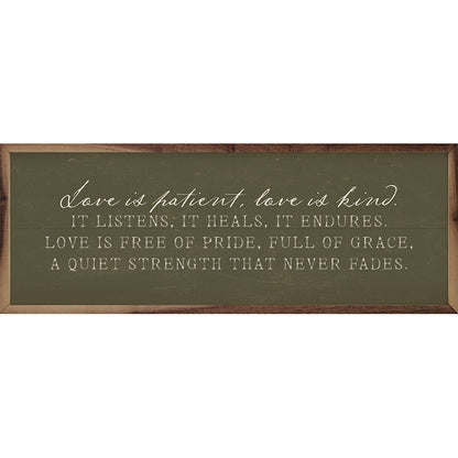 Love Is Patient Green