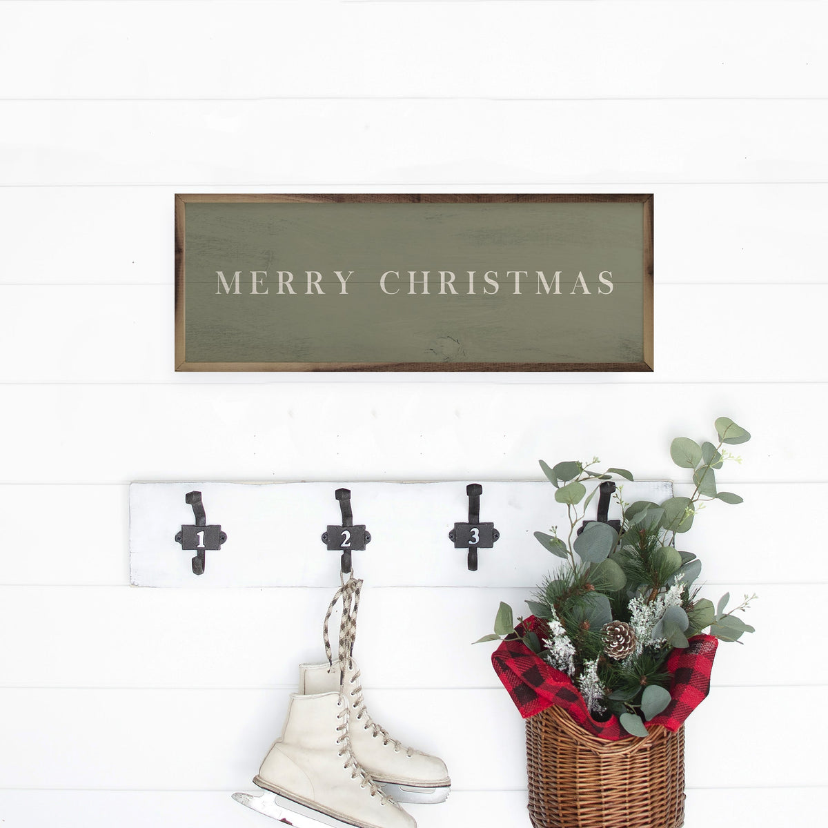 Merry Christmas Typewriter Green