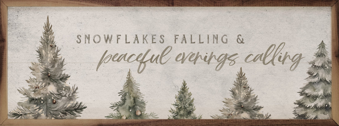 Snowflakes Falling Pines White
