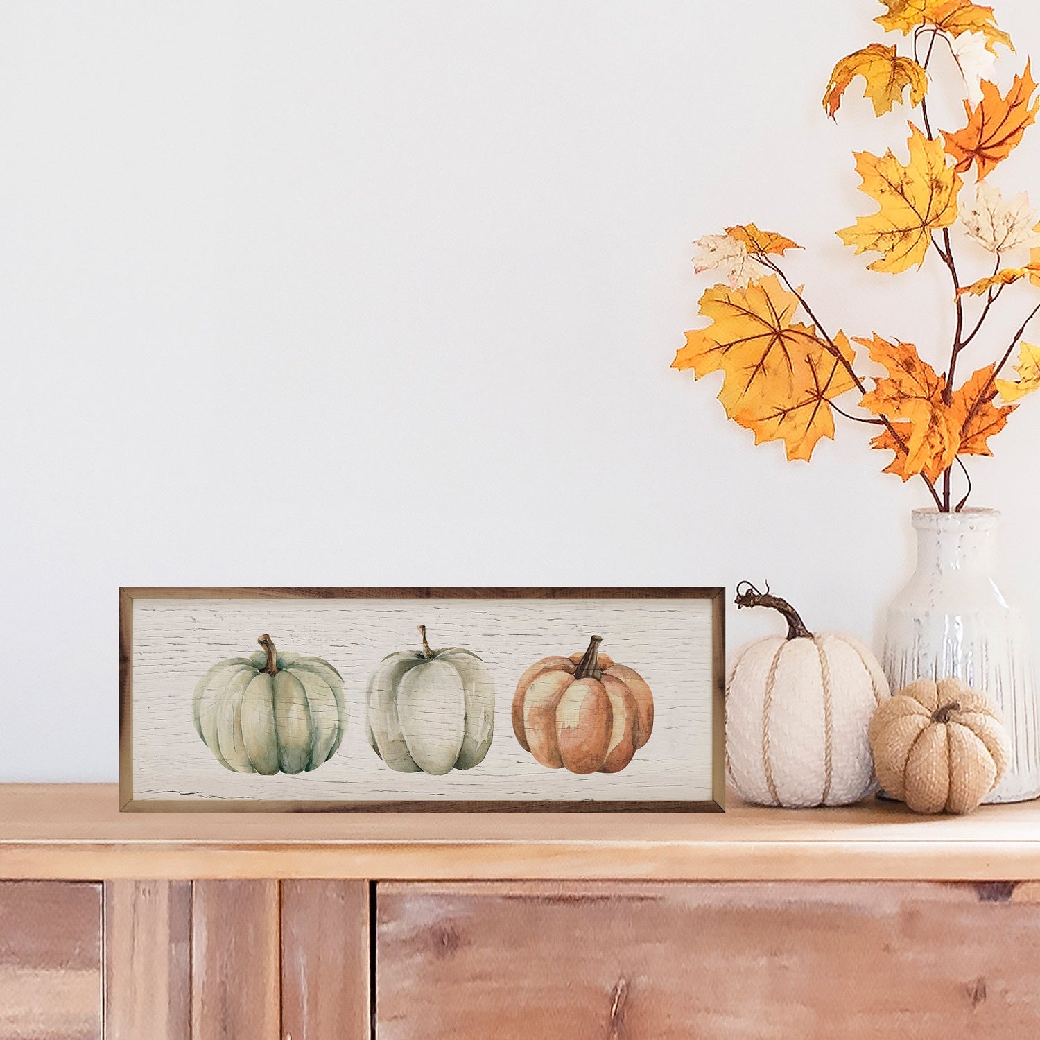 Three Pumpkins Orange Whitewash