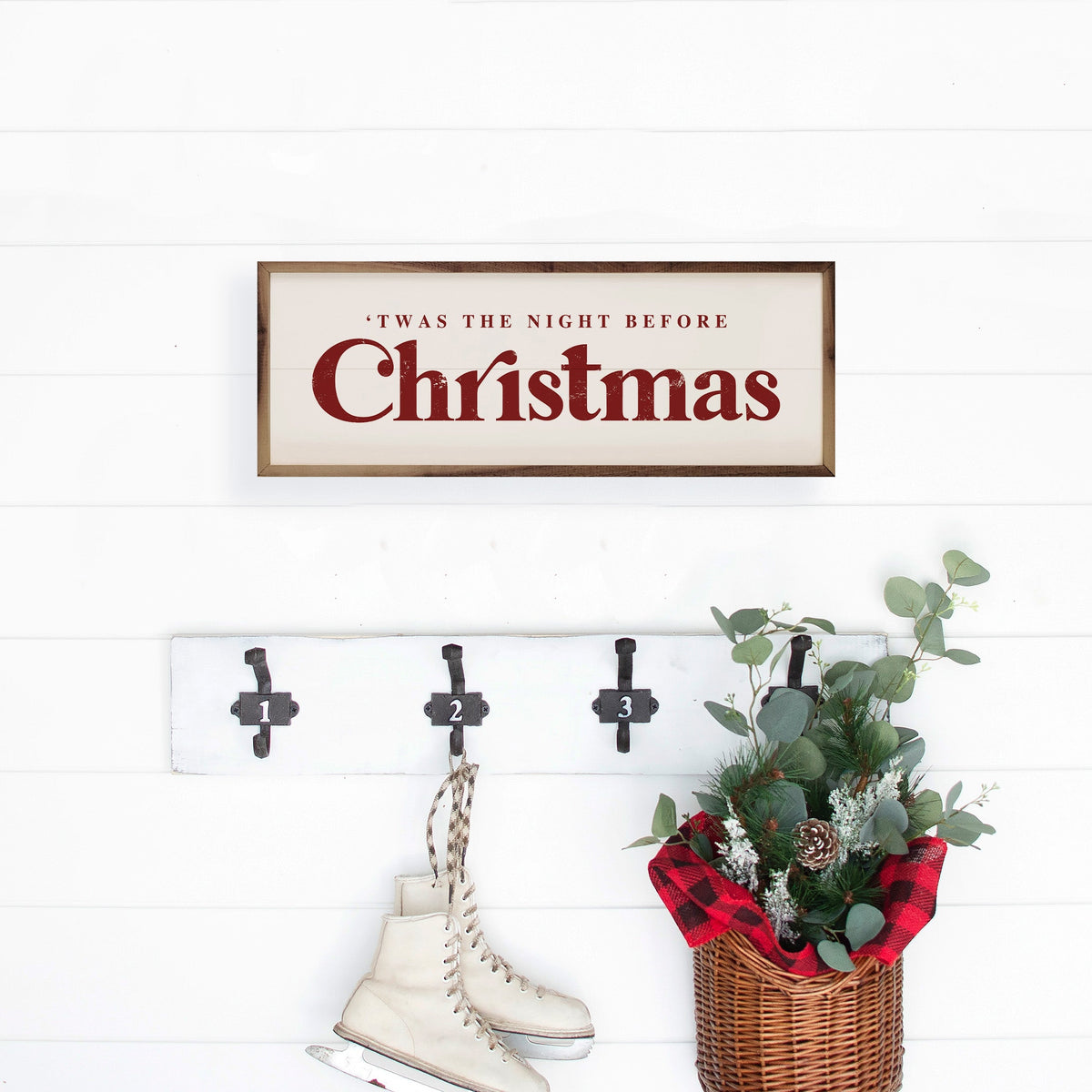 Twas The Night Before Christmas Red With White