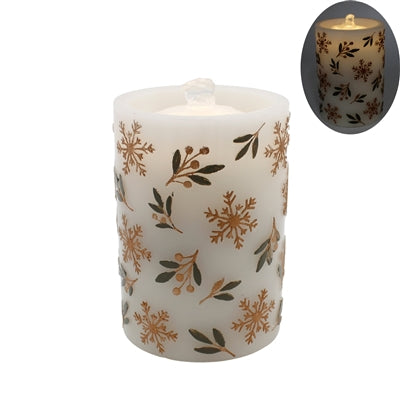 Stems &amp; Snowflake LED Candle