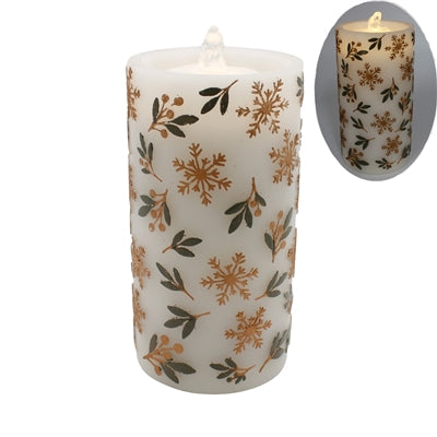 Stems &amp; Snowflake LED Candle