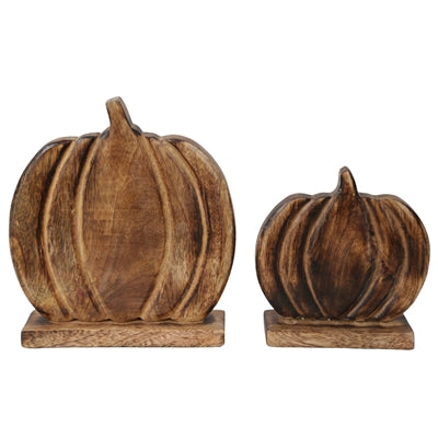 Wood Pumpkins on Stand