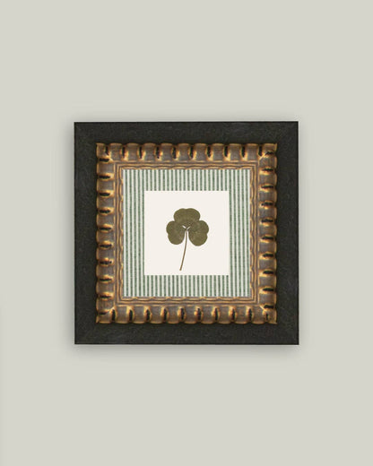 Clover on Stripes Framed Antique Art