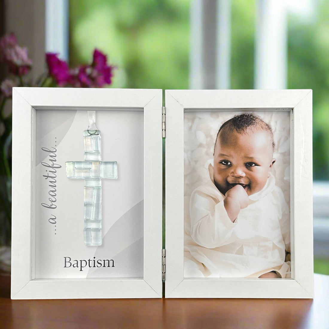 Baby Baptism Cross Keepsake Frame 4x6 Shadow Box