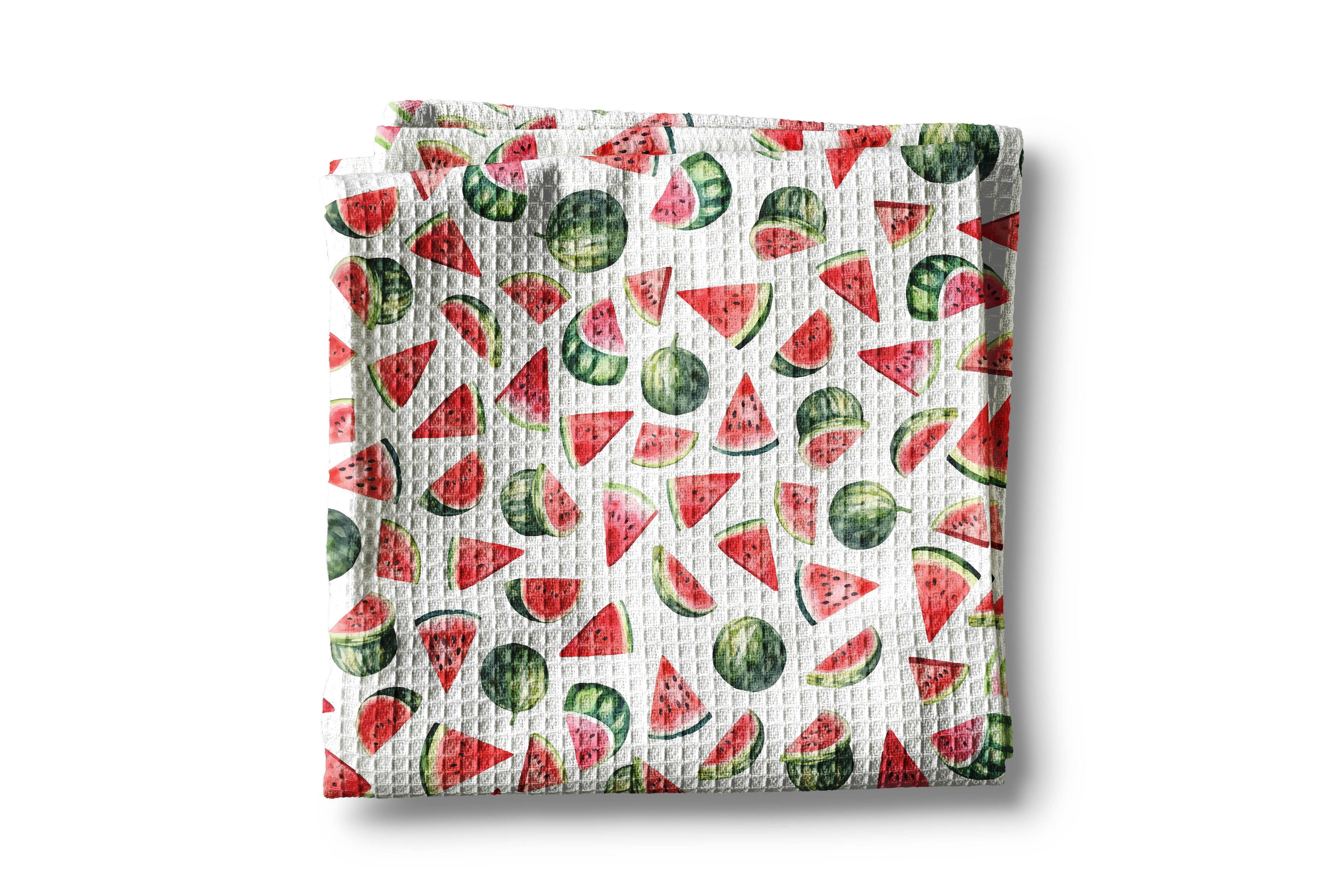 Watermelon Sunshine Summer Fruit Market Kitchen Towel Waffle