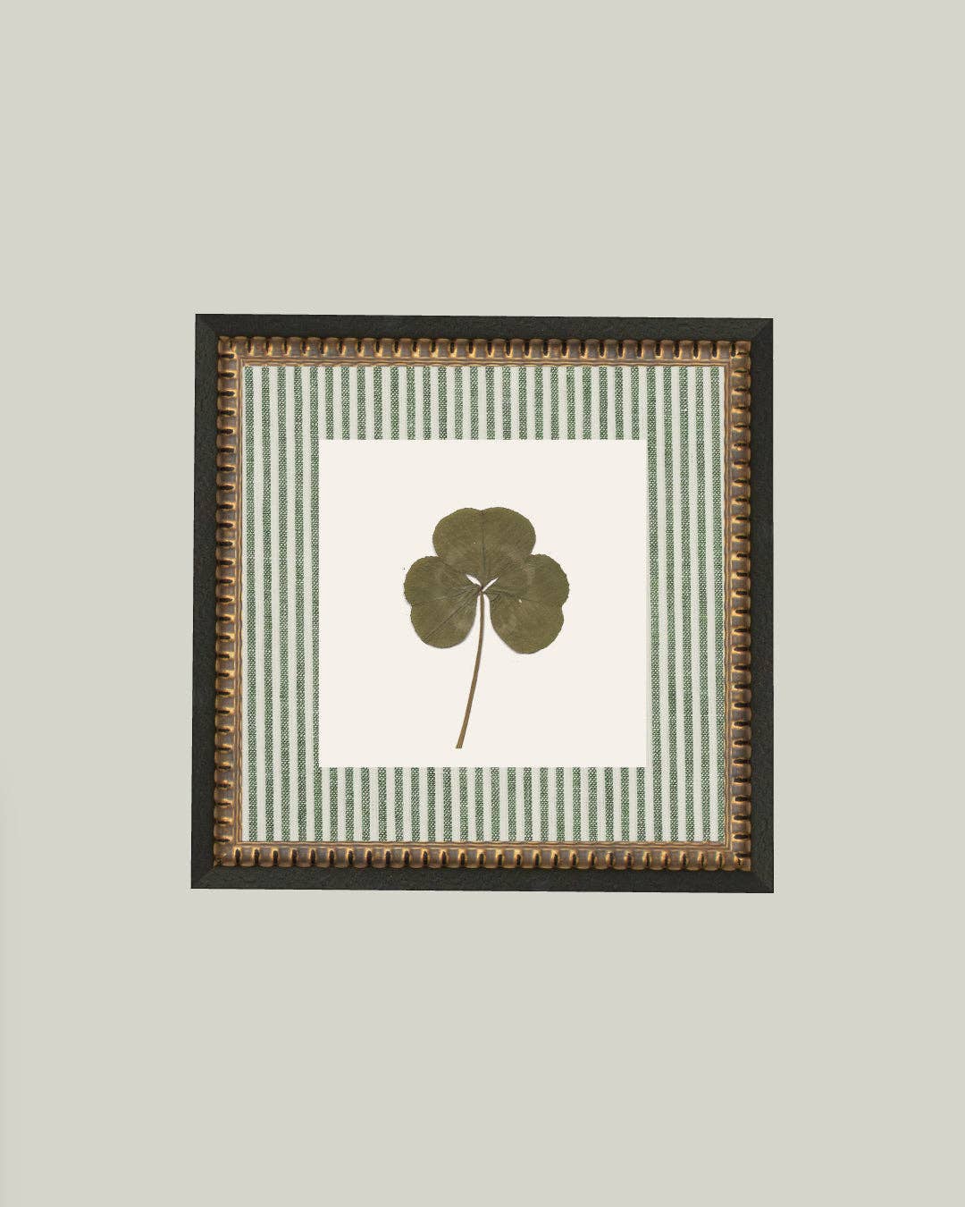 Clover on Stripes Framed Antique Art