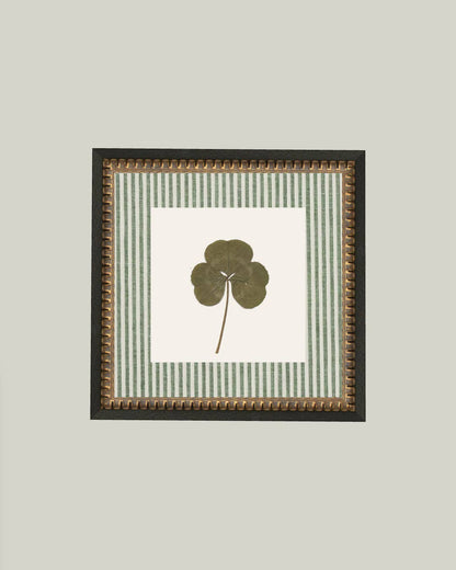 Clover on Stripes Framed Antique Art