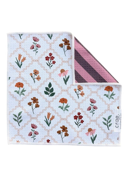 Pressed Petals: Reversible Hand Towel &amp; Washcloth