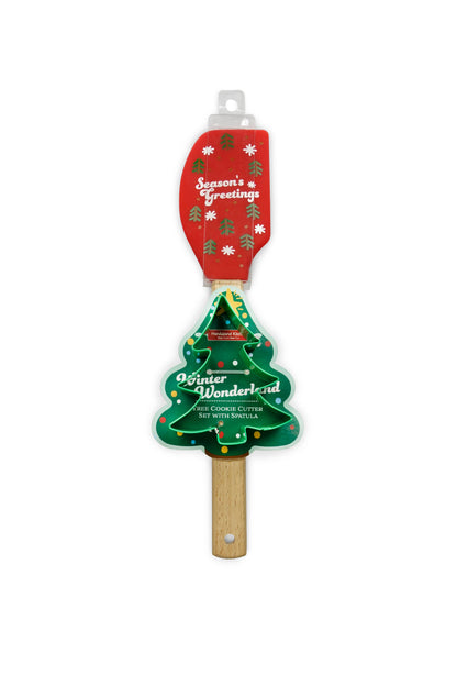 Winter Wonderland Tree Spatula &amp; Cookie Cutter Set