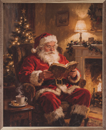 Santa by Fireplace