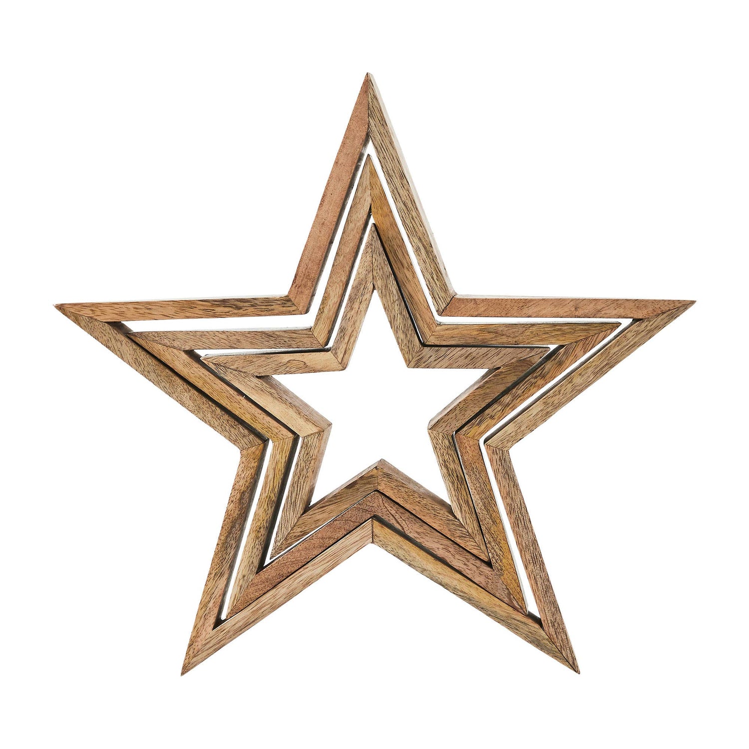 Wooden Nested Stars Natural 3-in-1 13x13x1.5