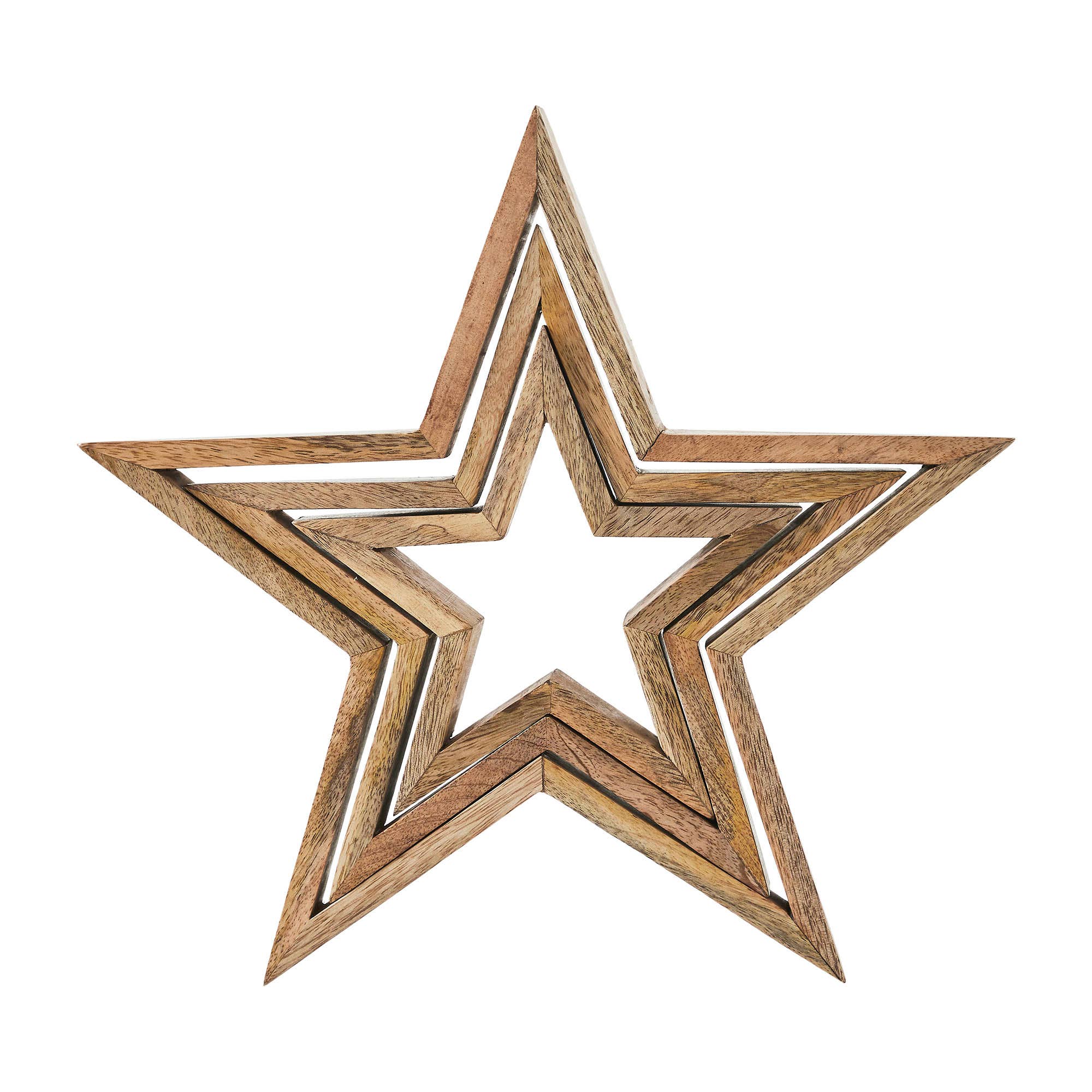 Wooden Nested Stars Natural 3-in-1 13x13x1.5