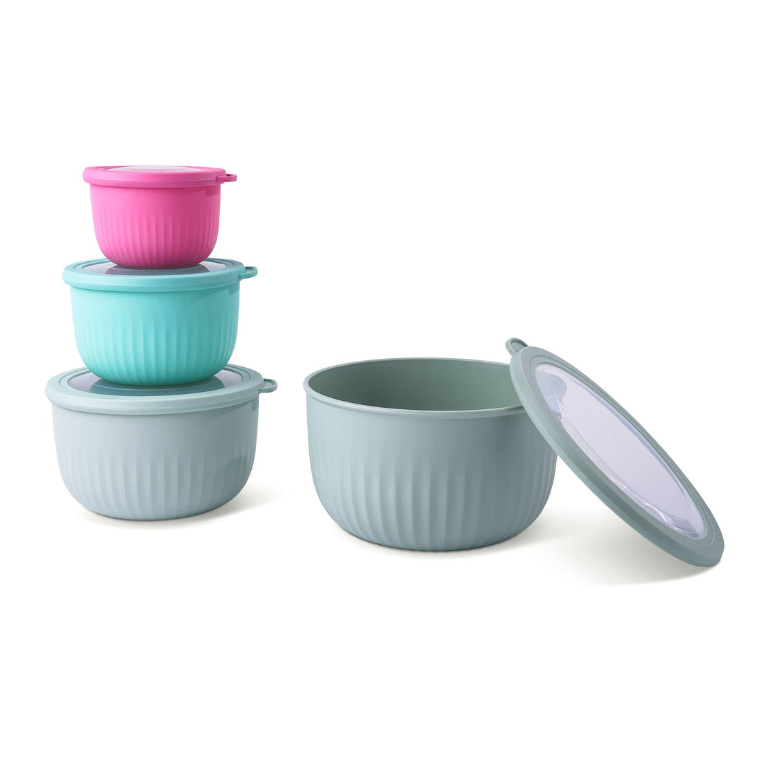 8pc Ribbed Round Storage Bowls