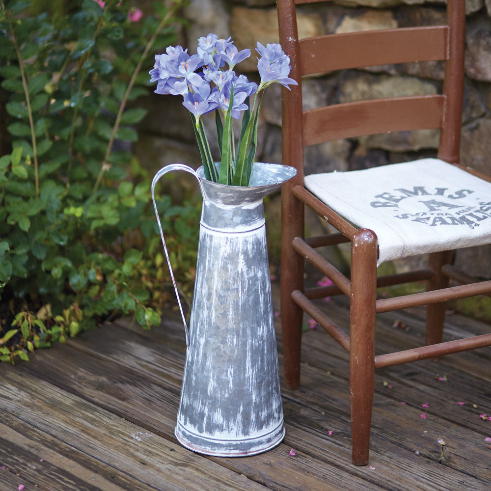 Washed Tin Pitcher