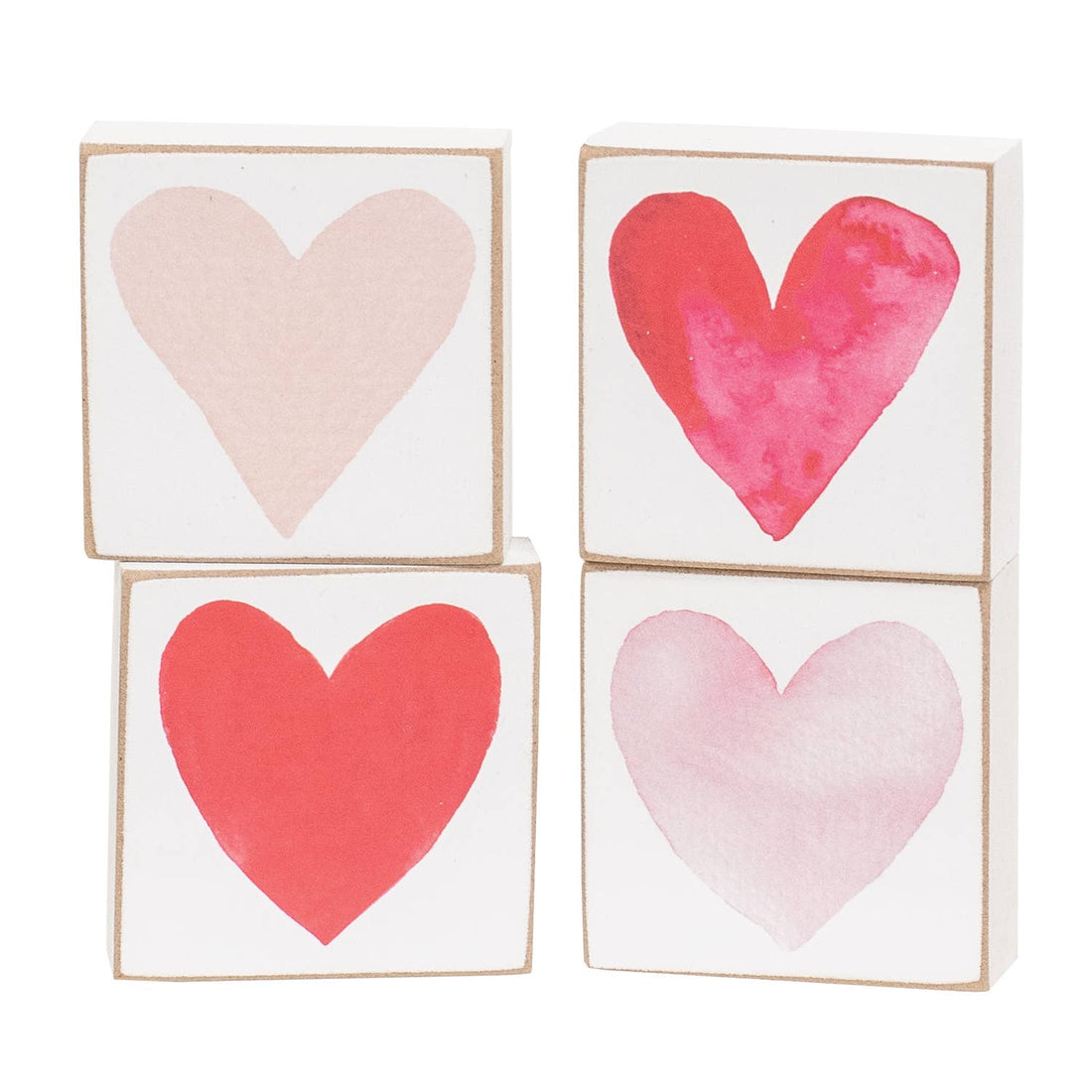 Watercolor Heart 2” Square Block Set
