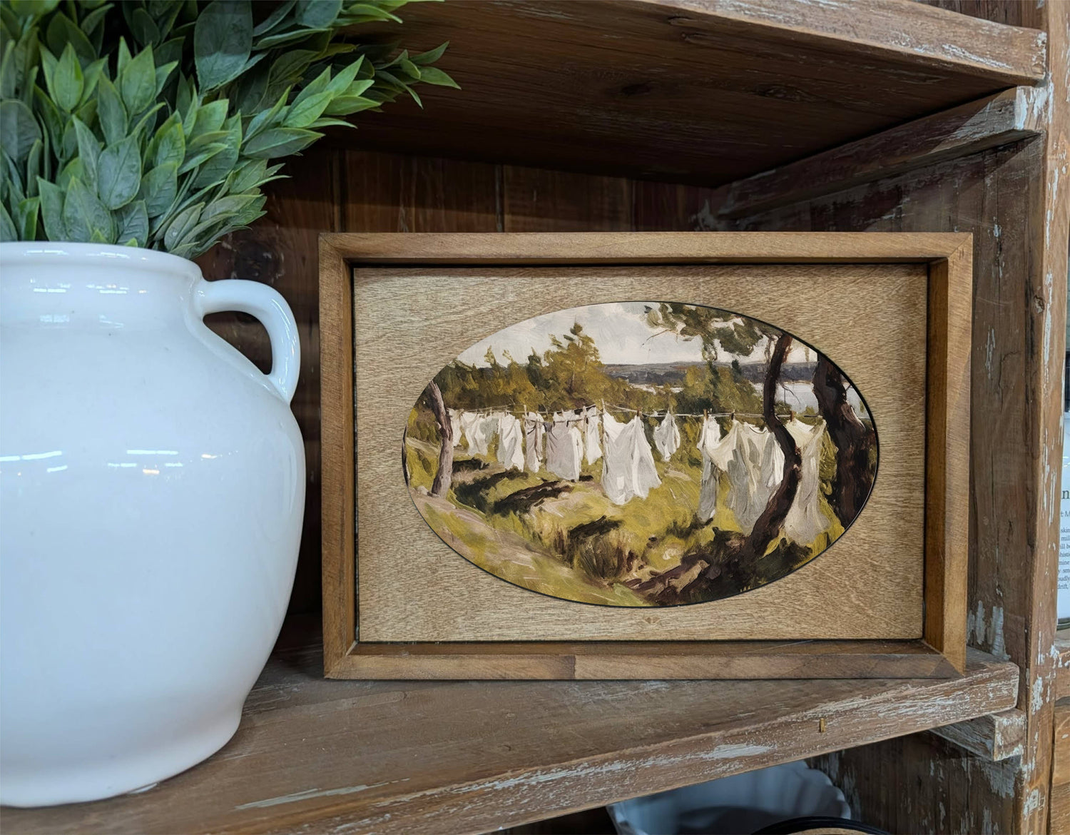 Box Framed Canvas Art Laundry Line