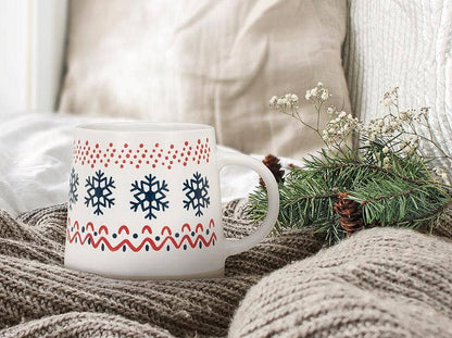 Wide Base Mug with Nordic Pattern