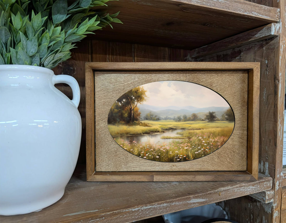 Box Framed Canvas Art Spring Stream