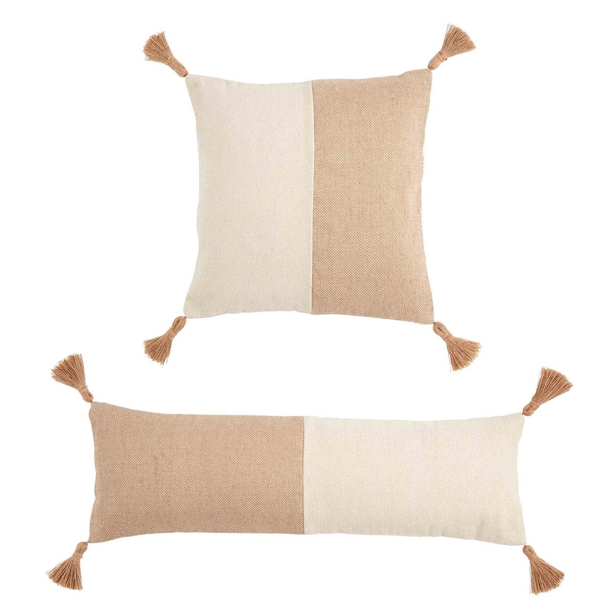 Jute Color Block Pillow