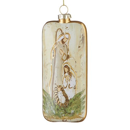 Holy Family Glass Ornament