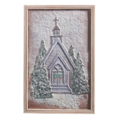 Snowy Church Wall Art