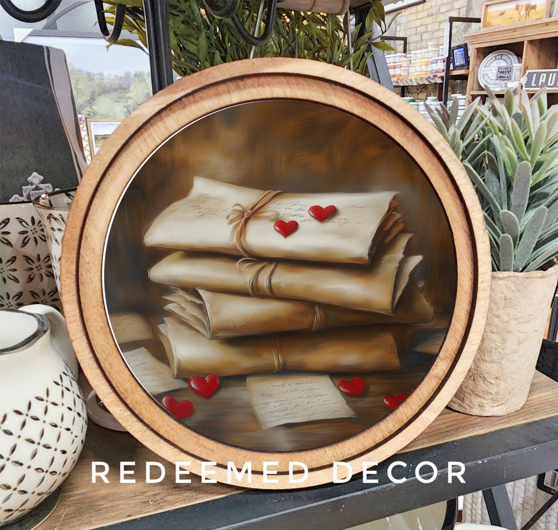 8" Round Love Letters Art