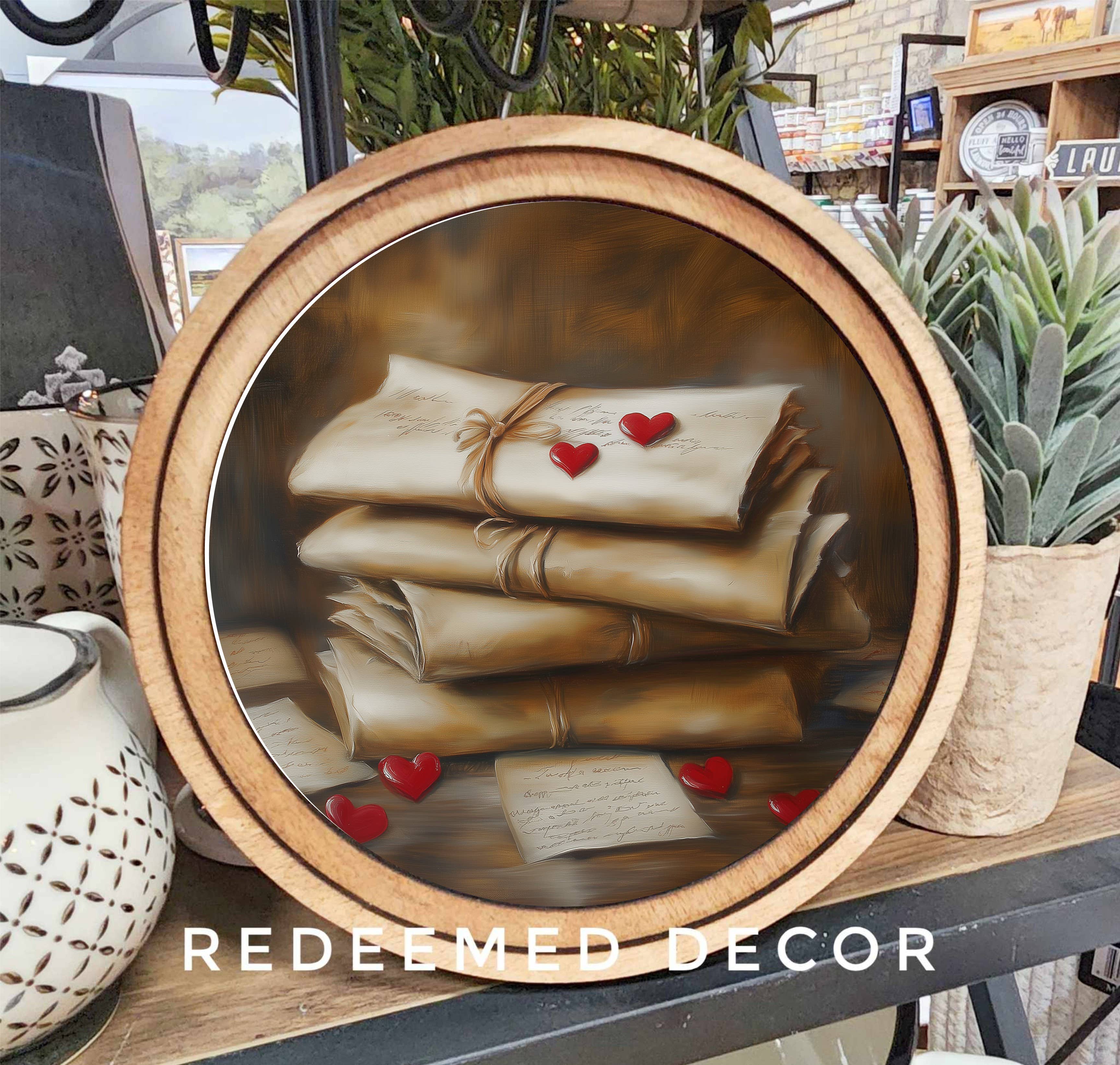 8" Round Love Letters Art