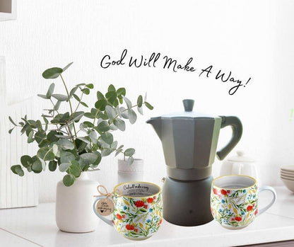 Coffee Mug God Will Make Vintage Floral