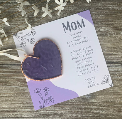 Mom Love You Back: Handmade Stained Glass Heart 7801