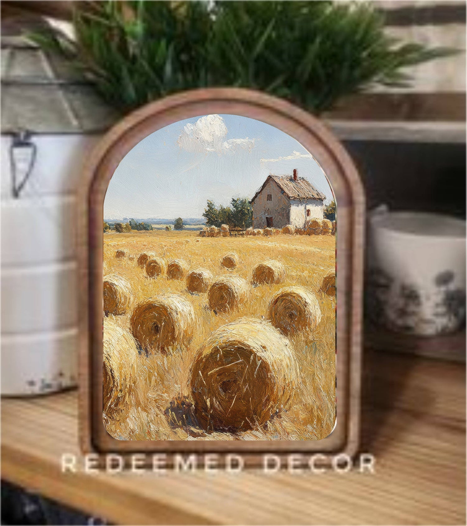 Arch Top Hayfield Framed Art